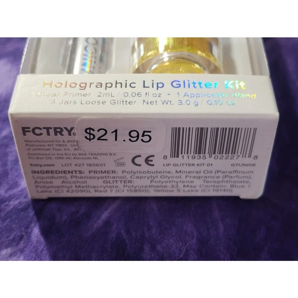 UNICORN SNOT Holographic Lip Glitter Kit Gloss 3 Glitter Colors Vegan Longwear